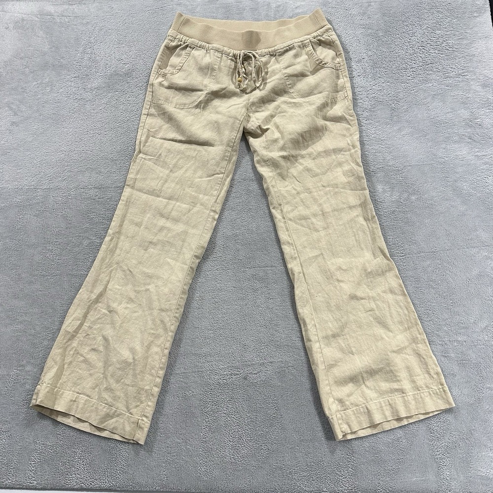 Love Tree Linen Pants Women L Beige Summer Boho Coastal Lagenlook
